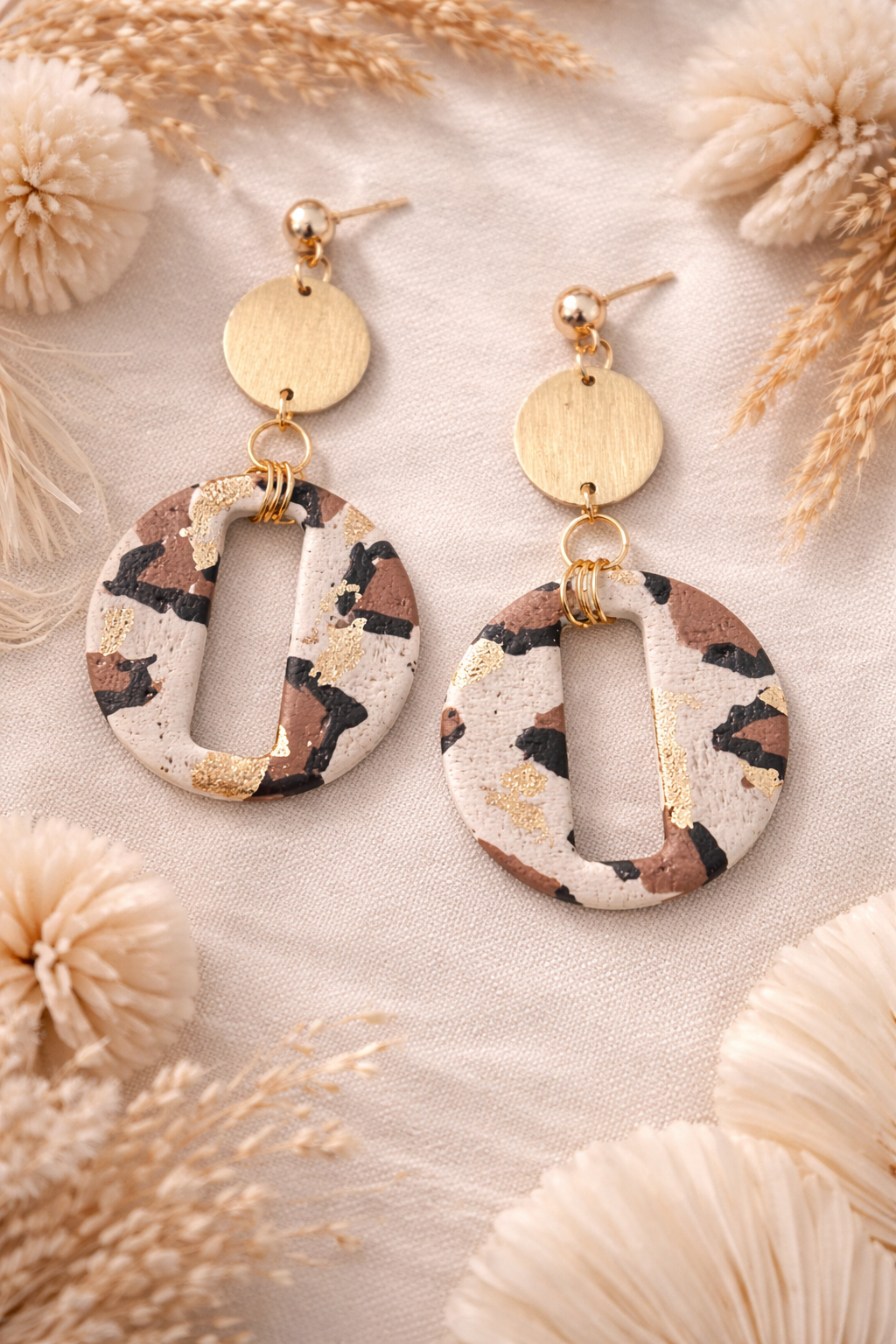 Boucles d’oreilles « Léopard » rondes