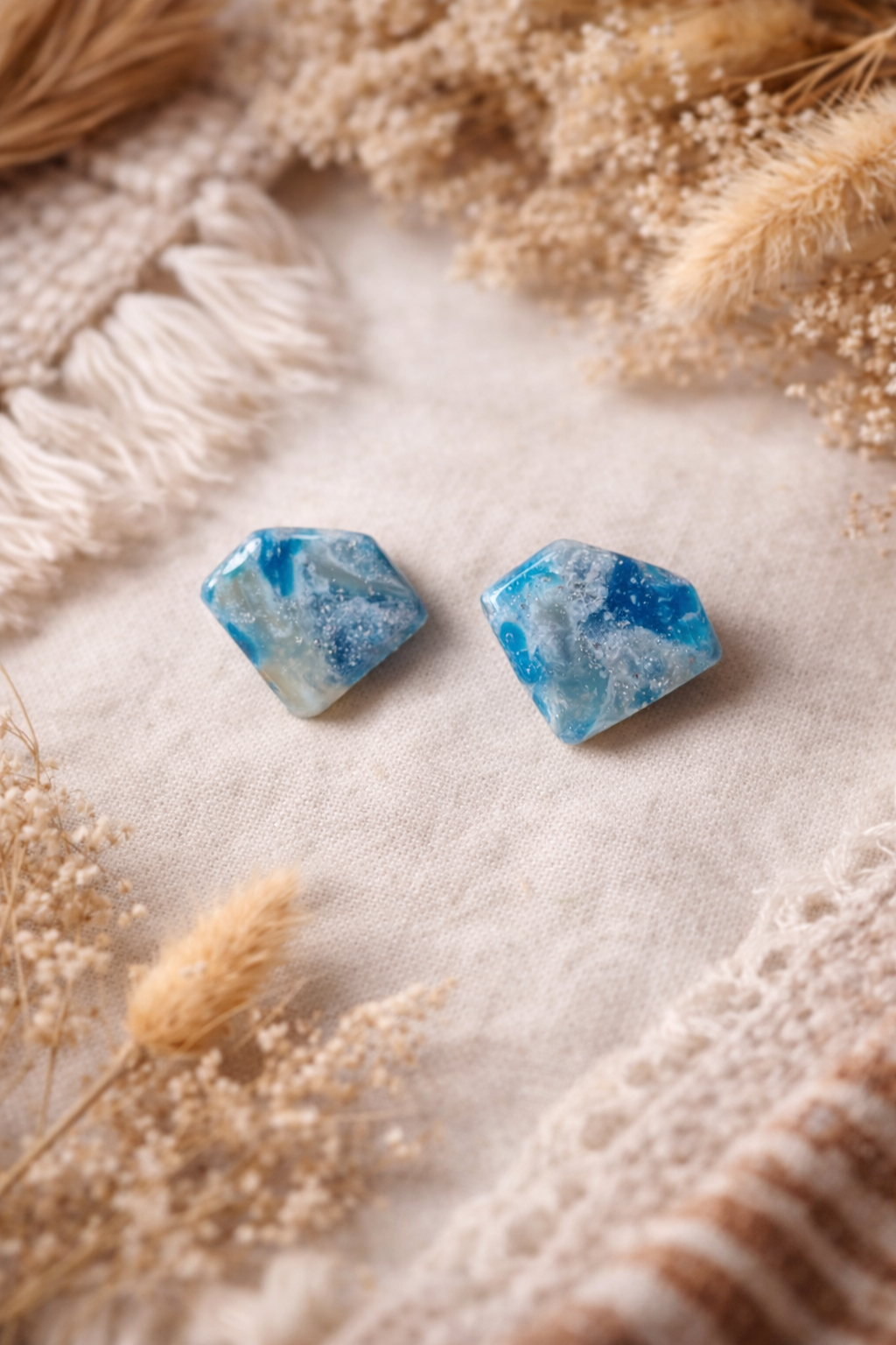 Puce « Diamant », marbré bleu/argenté