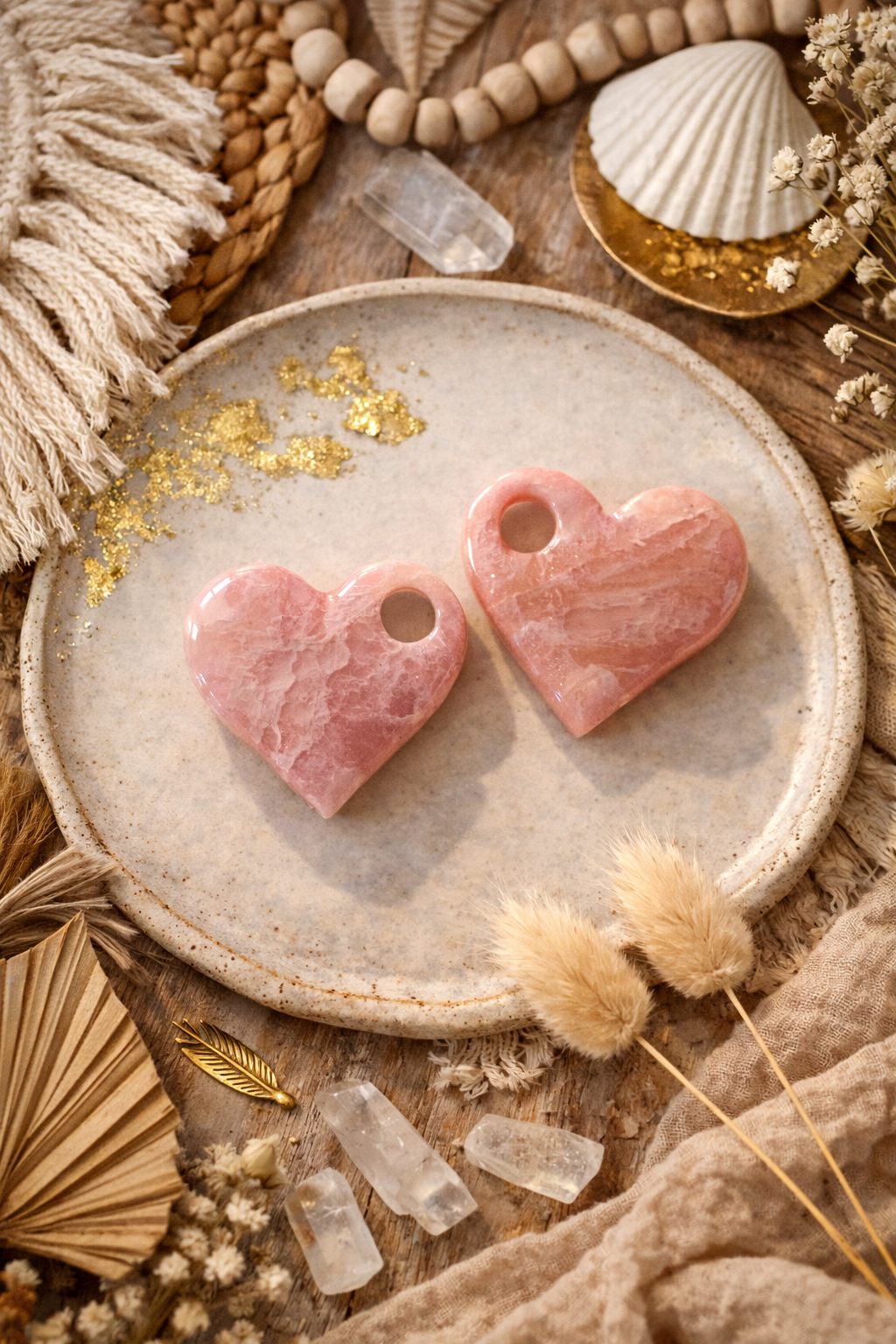 Pampilles "Amara" M, quartz rose