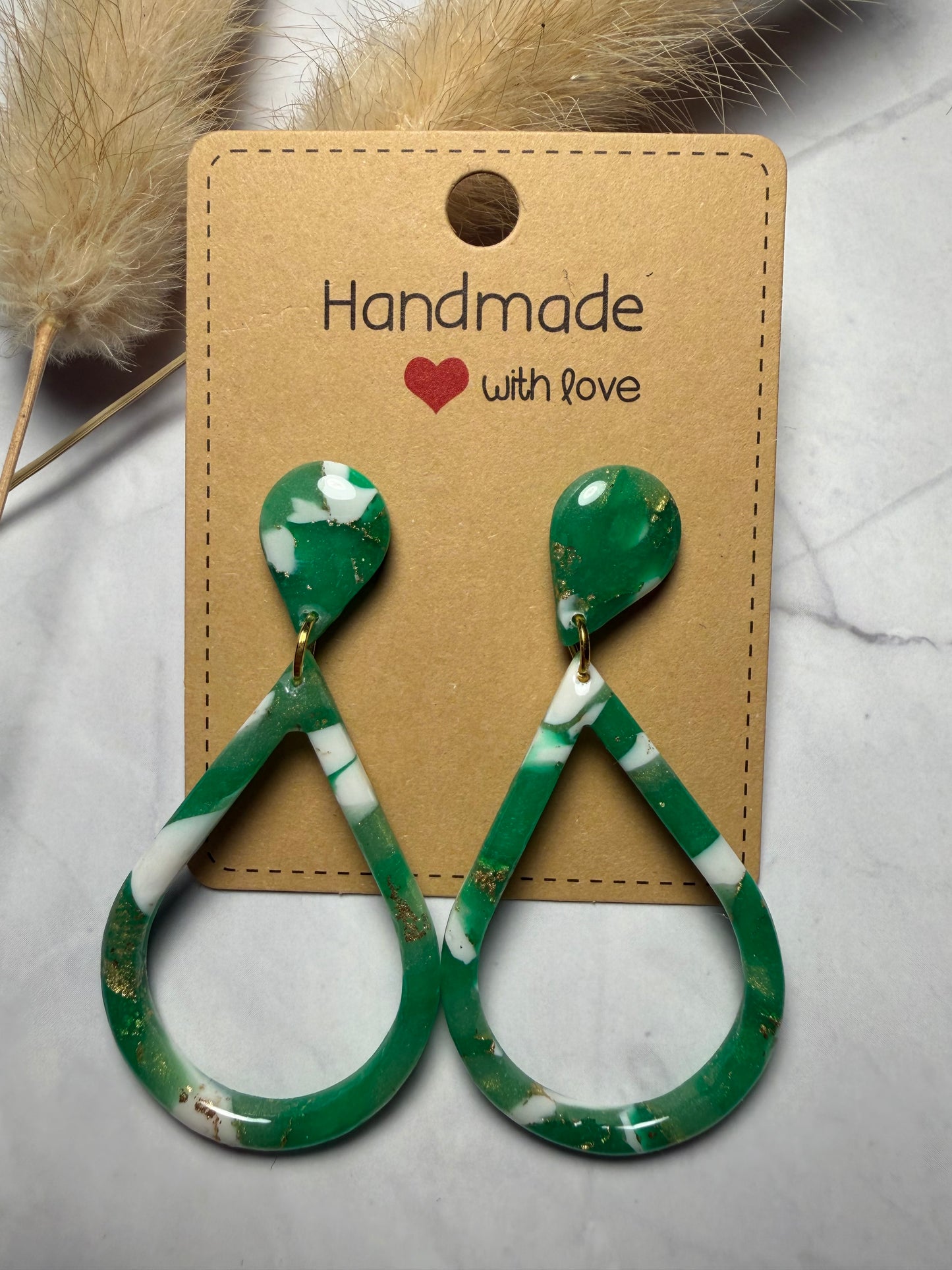 Boucles d’oreilles « Goutte de Marbre »