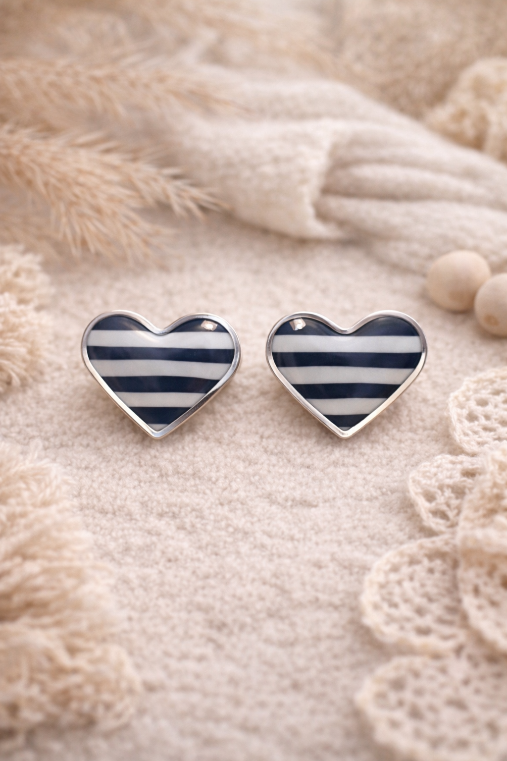 Boucles d’oreilles « Valentine » marinière