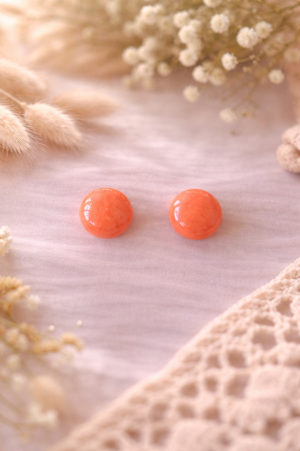 Boucles d’oreilles « Puce » melon