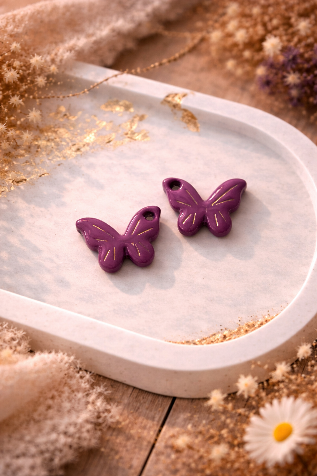 Pampilles "Papillon" M, violet/doré