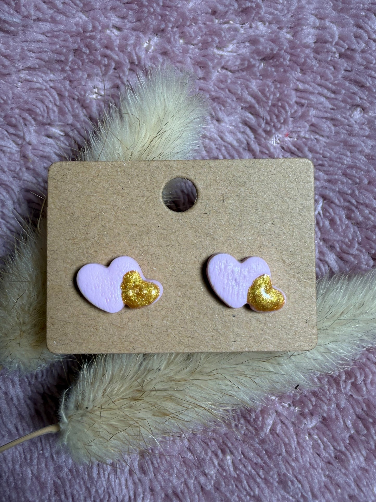 Boucles d’oreilles « Duo Love » rose/doré