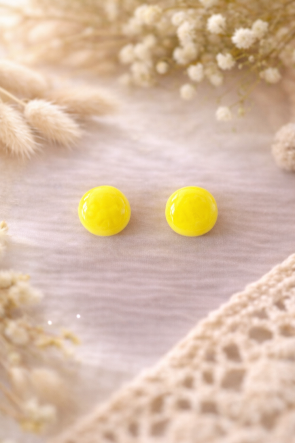 Boucles d’oreilles « Puce » citron
