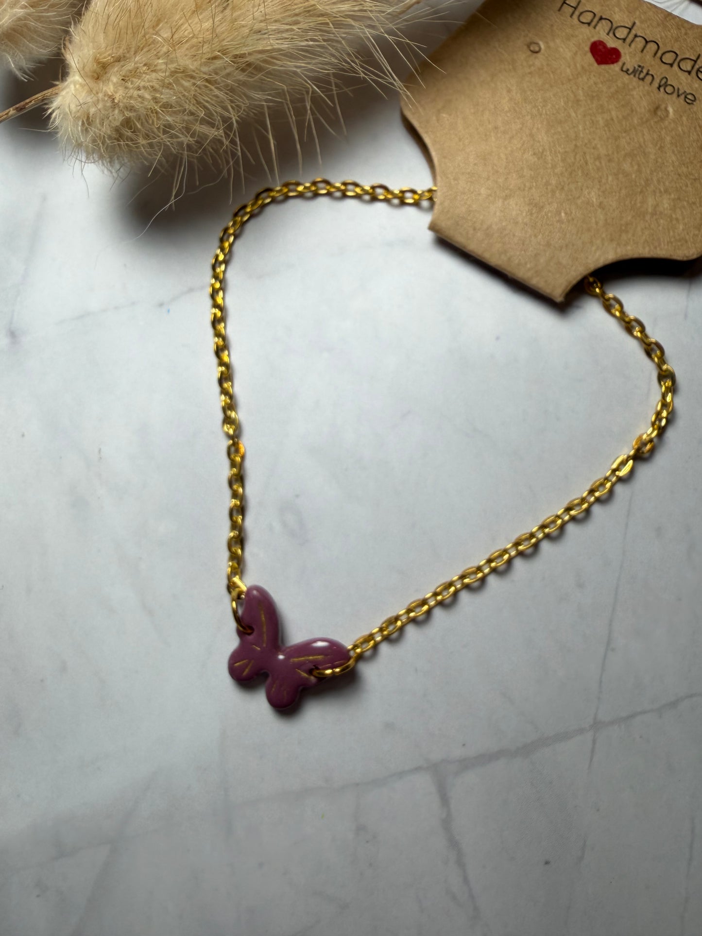 Bracelet « Papillon » S, violet/doré