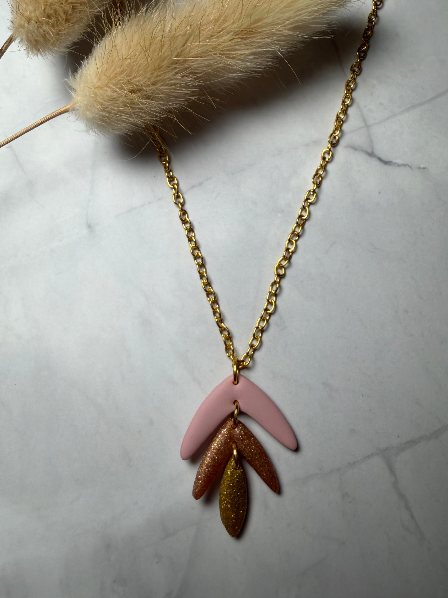Collier « Boho » rose/doré