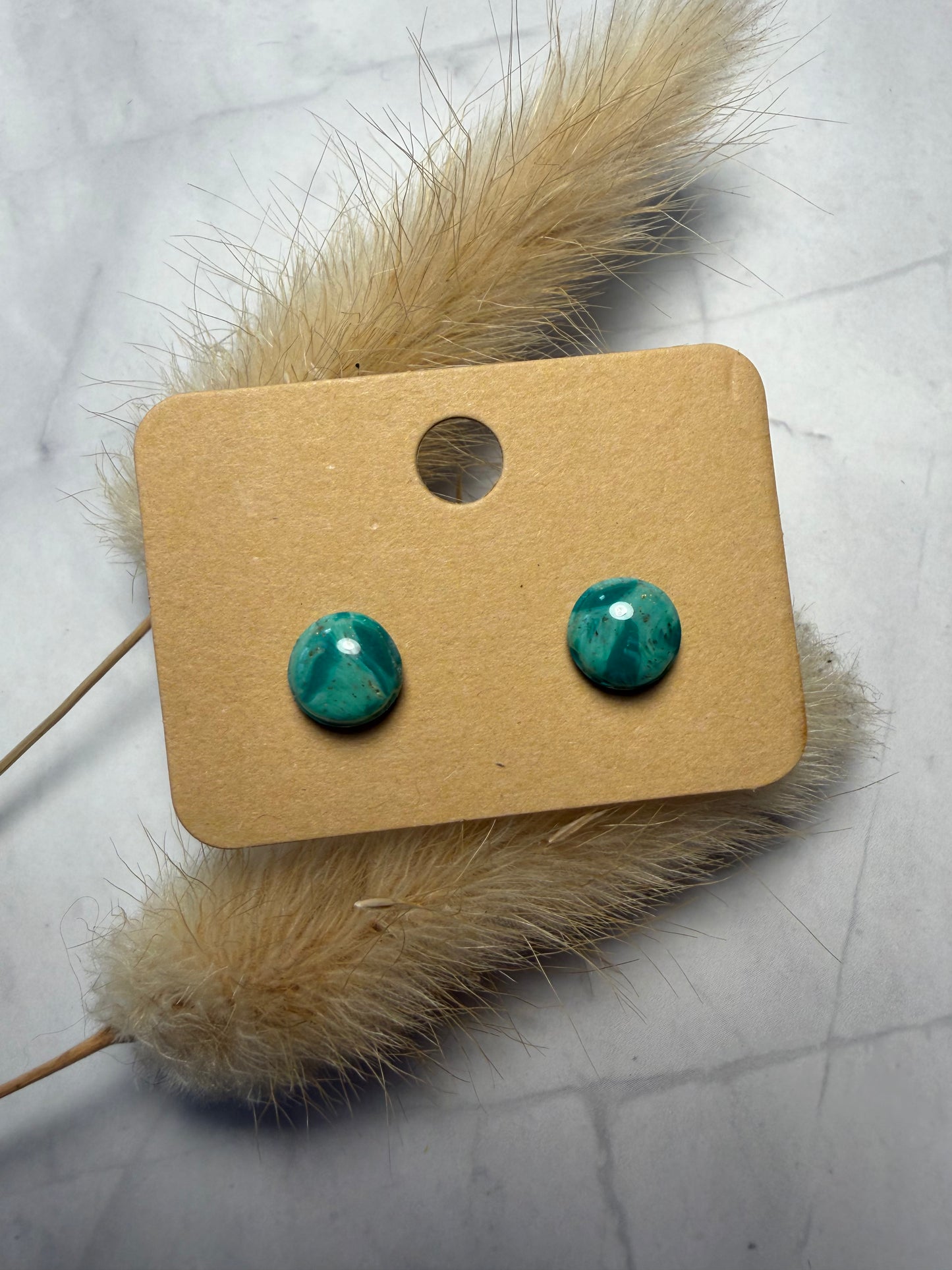 Boucles d’oreilles « Puce » turquoise