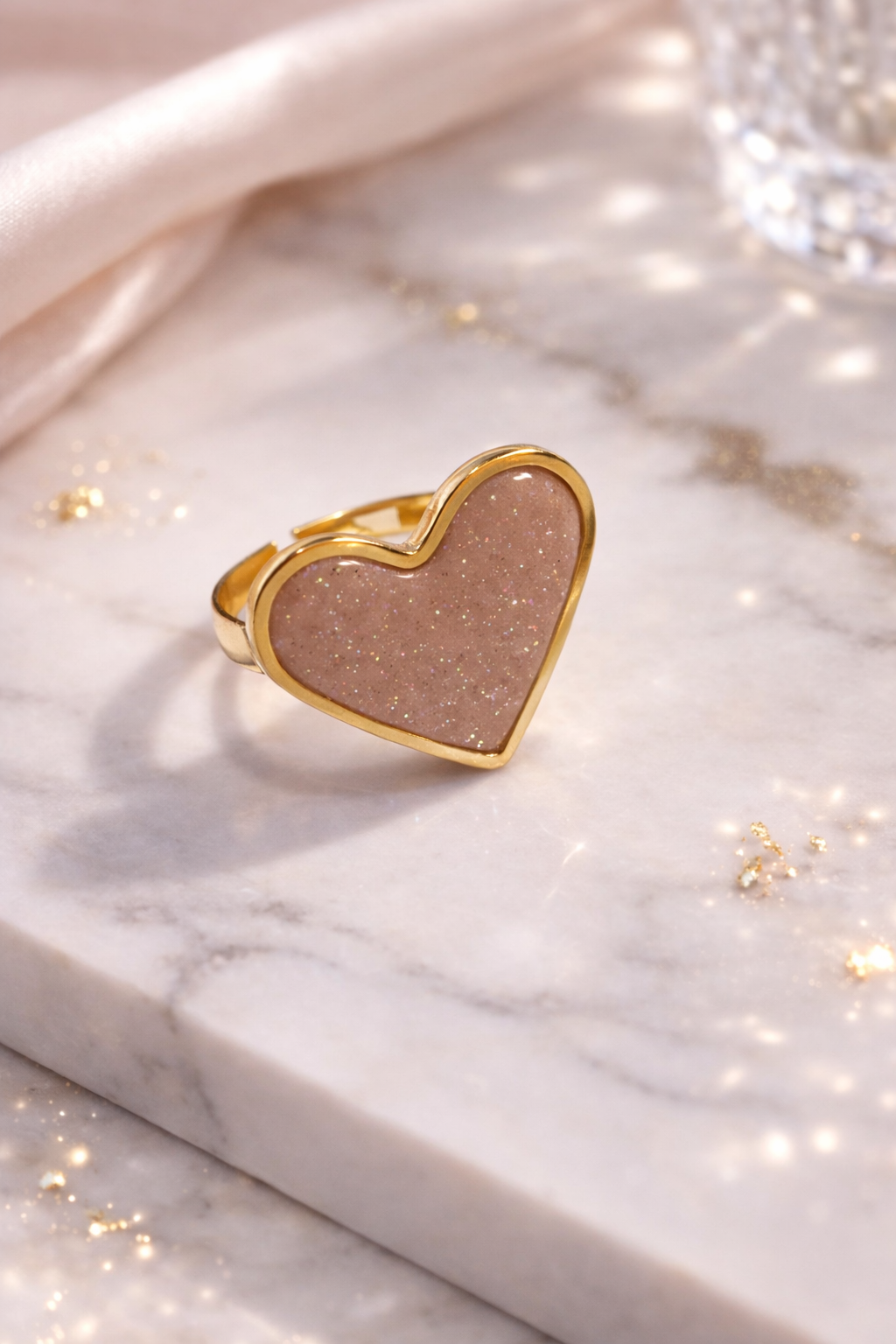 Bague « Valentine », rose poudré/doré