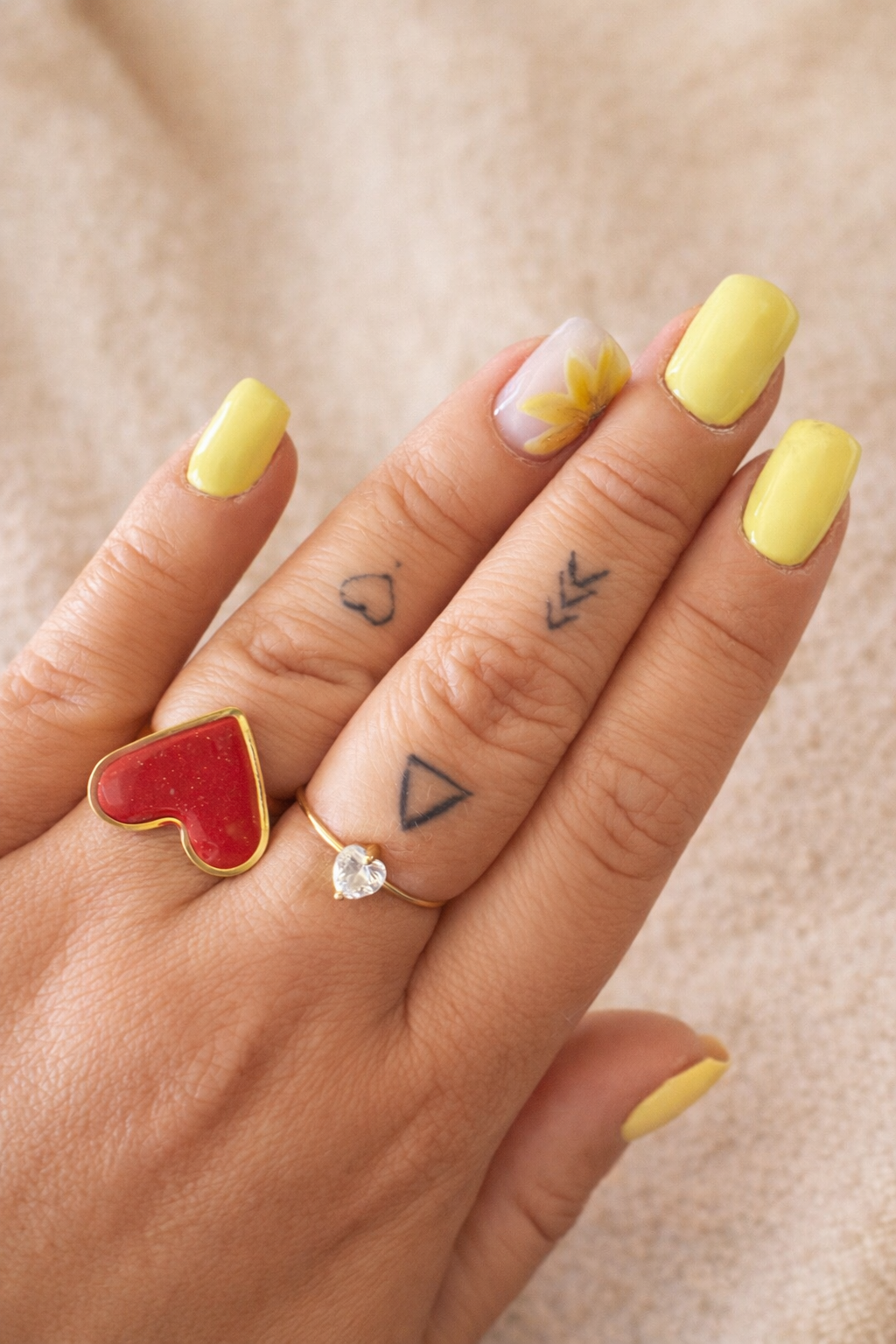 Bague « Valentine », rouge/doré