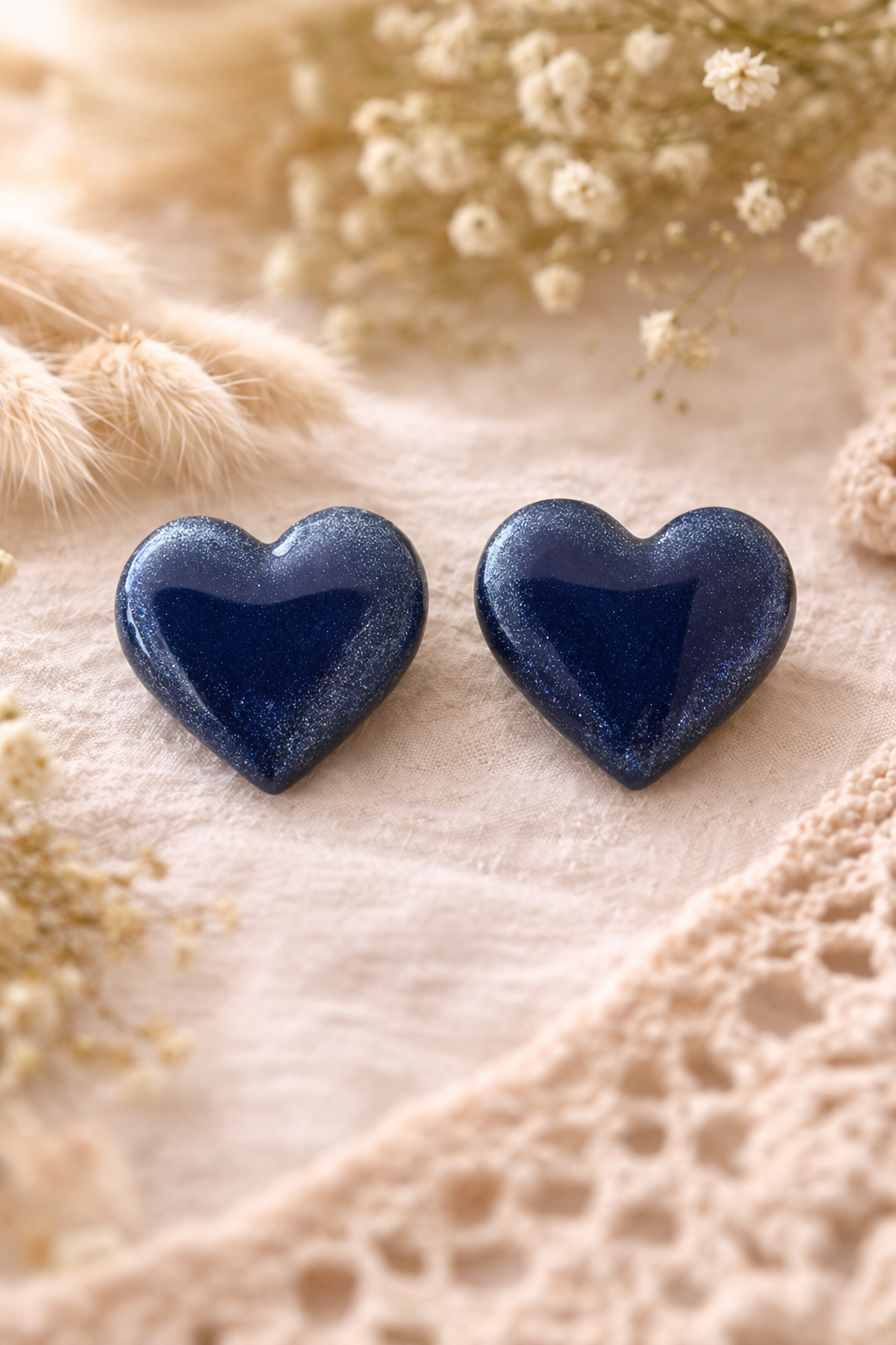 Boucles d’oreilles « Amara » S, marine/argenté