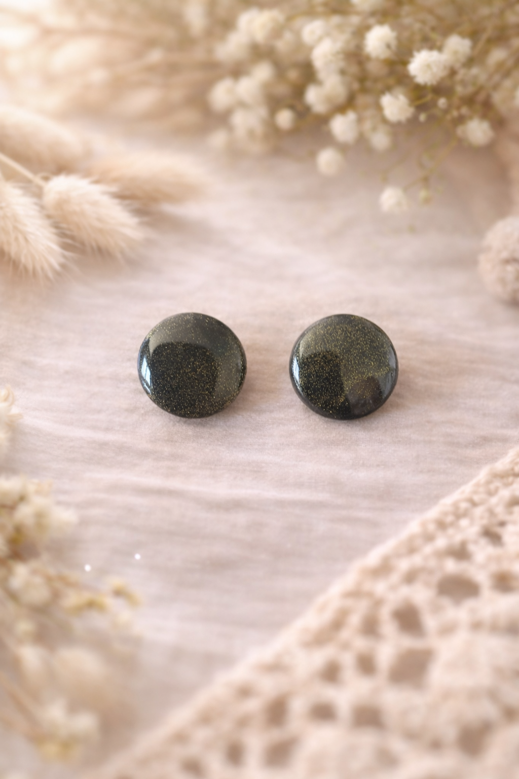 Boucles d’oreilles « Nina » noir/doré