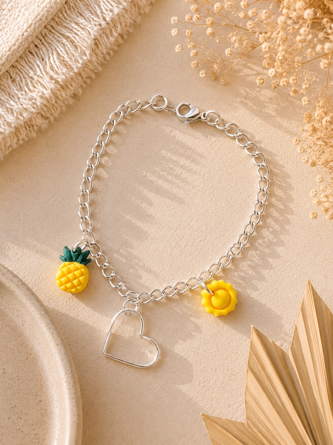 Bracelet argenté Ananas