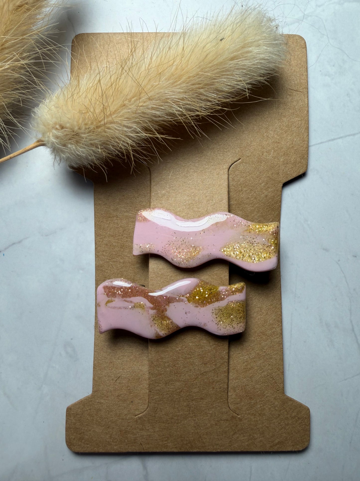 Pince à cheveux « Marbre Rose »