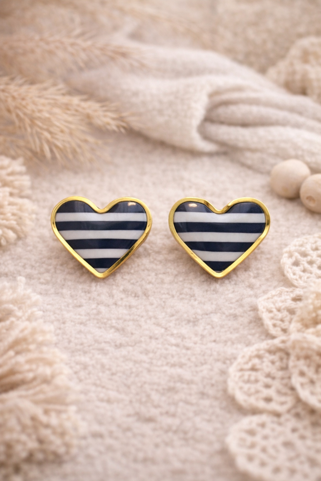 Boucles d’oreilles « Valentine » marinière