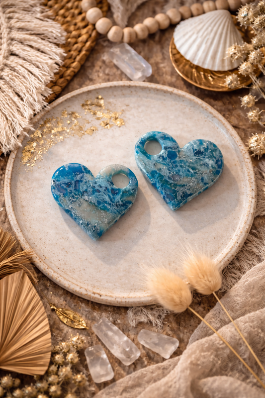 Pampilles "Amara" M, bleu/argenté