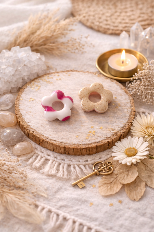 Pampilles "Flora" S, blanc/rose/doré