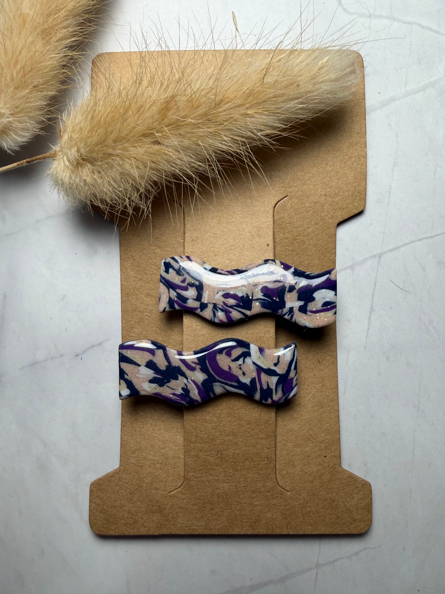 Pince à cheveux « Marbre violet »