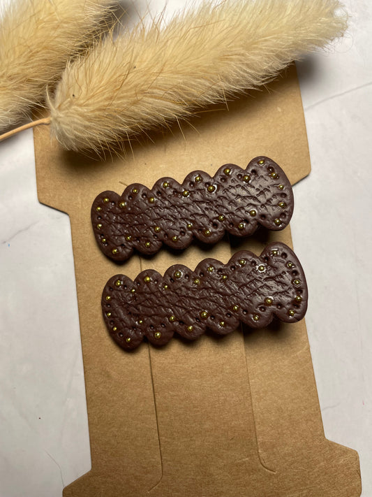 Pince à cheveux « Effet Cuir »