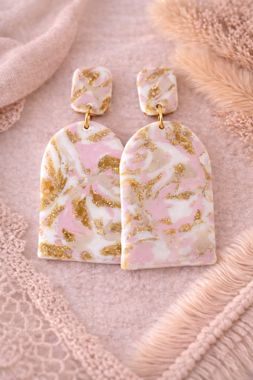 Boucles d’oreilles « Giulia » marbré