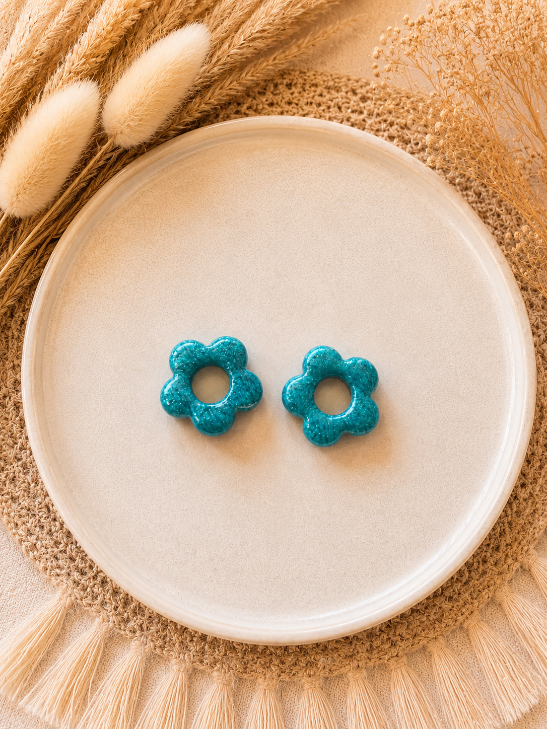 Pampilles « Flora » S, turquoise