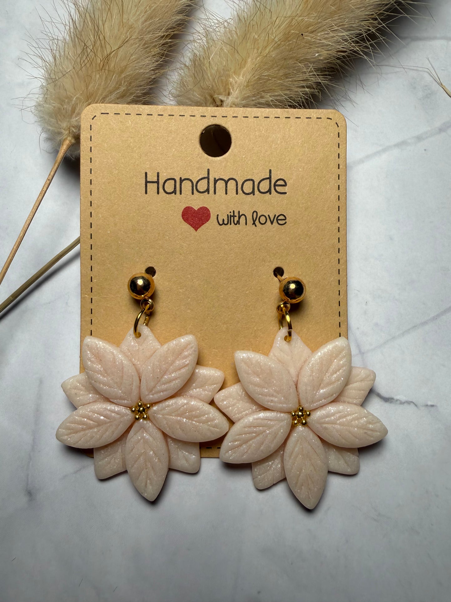 Boucles d’oreilles « Étoile de Noël » nacré