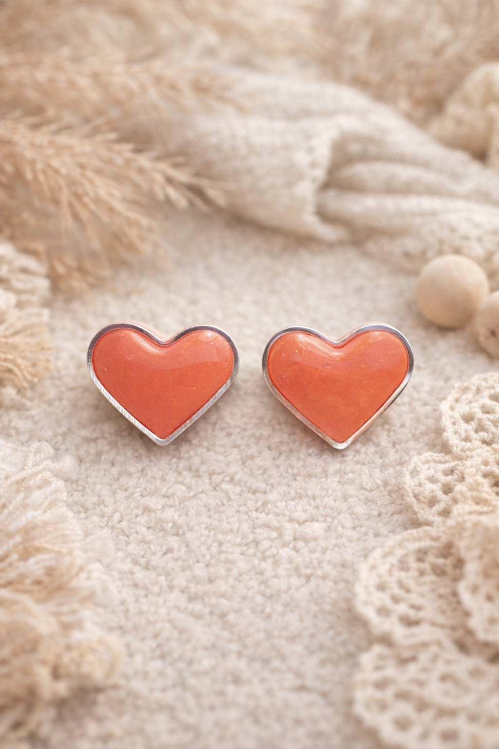 Boucles d’oreilles « Valentine » corail