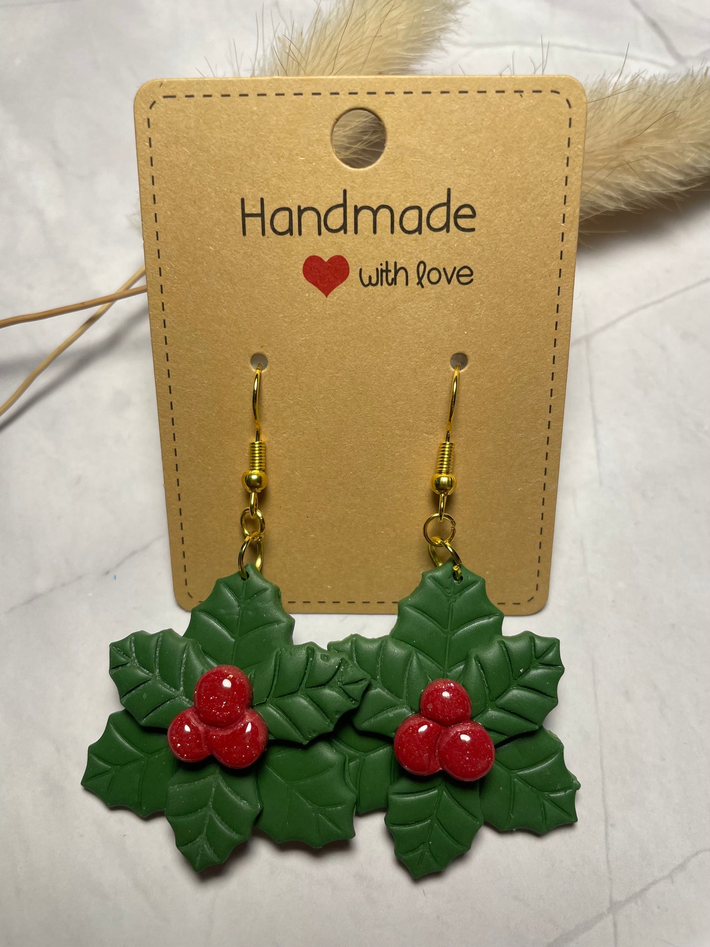Boucles d’oreilles « Houx »