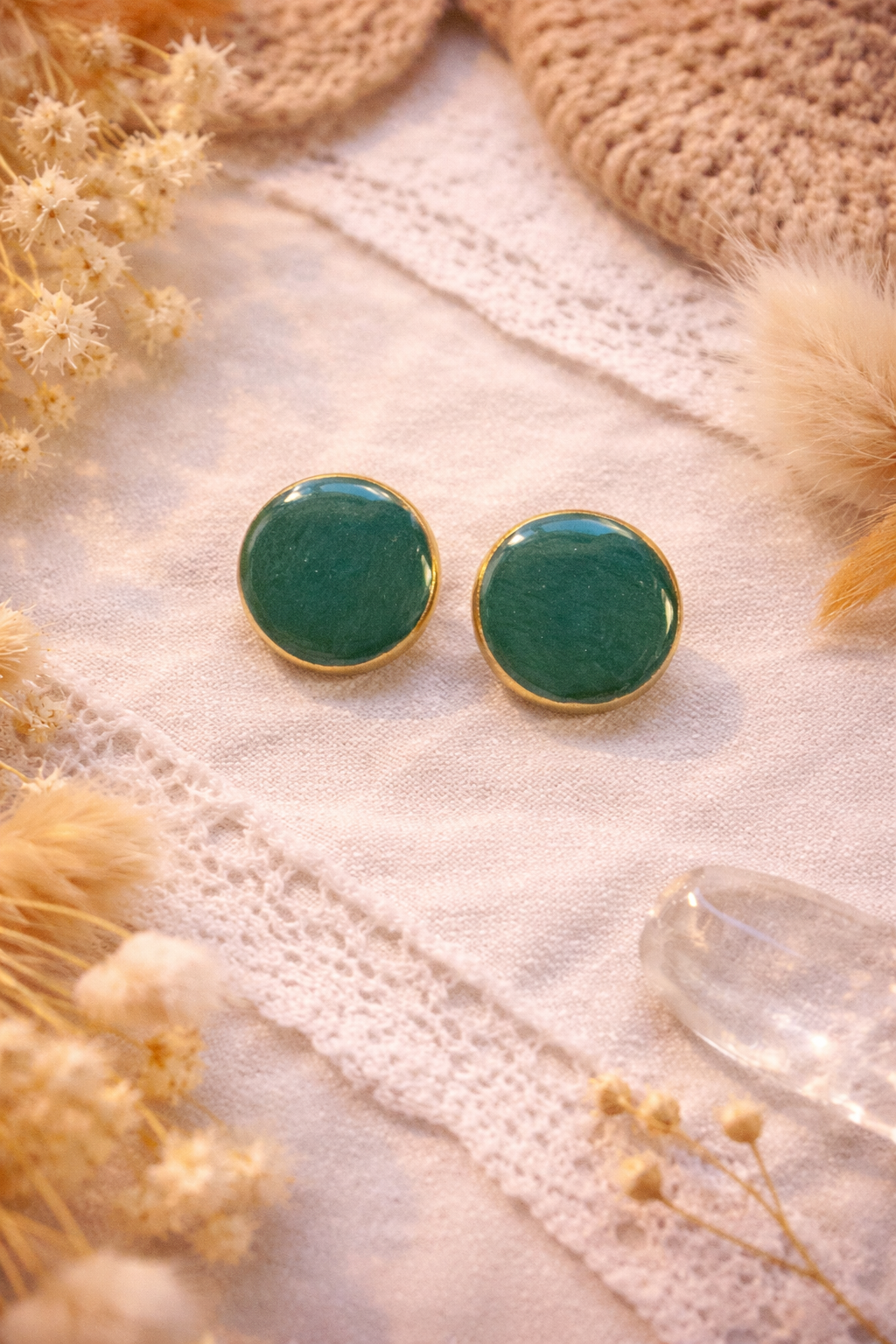 Boucles d’oreilles « Nina » vert/doré