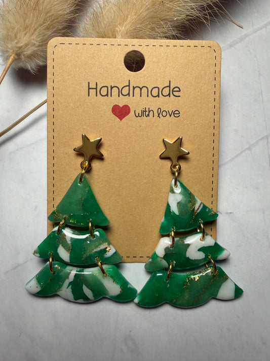 Boucles d’oreilles « Sapin Marbré »