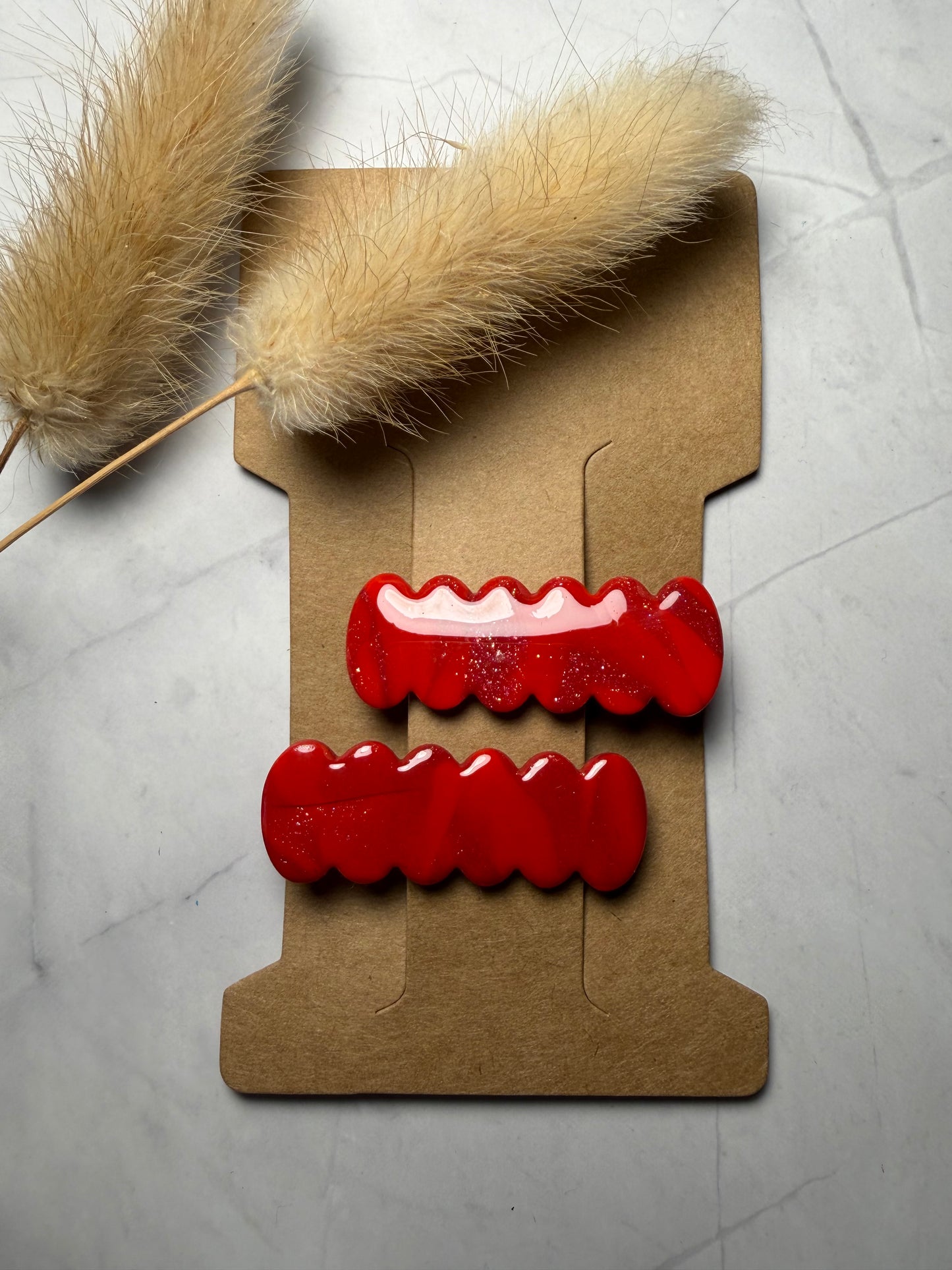 Pince à cheveux « Marbre Rouge »