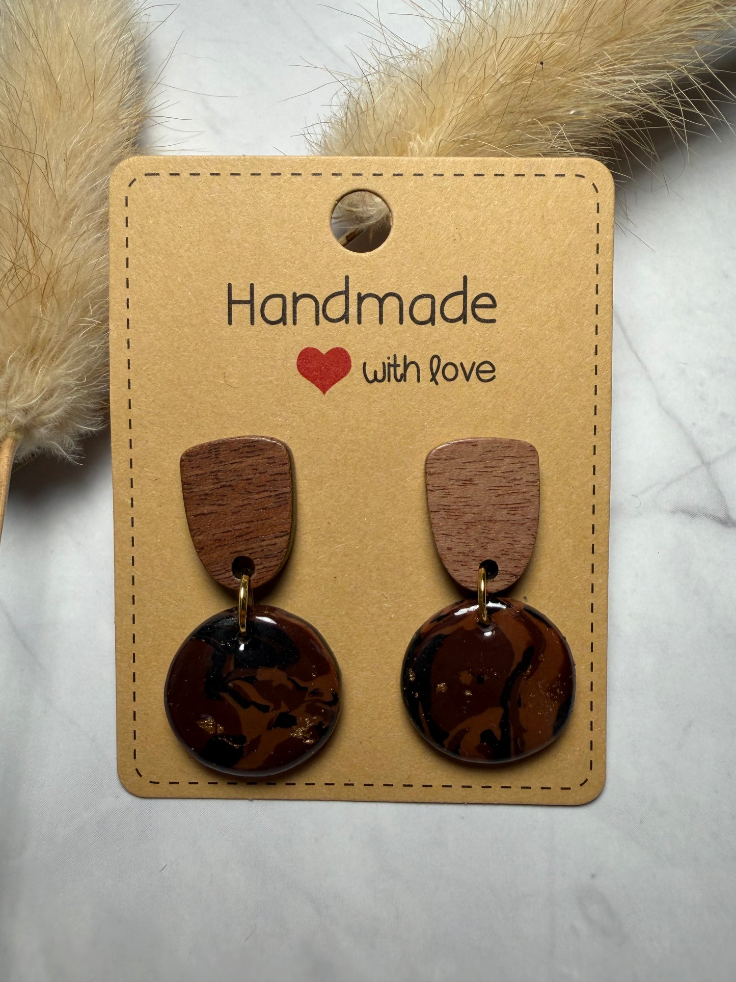 Boucles d’oreilles « Nina » marron/doré