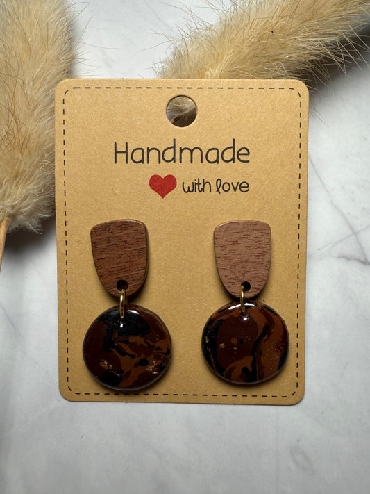 Boucles d’oreilles « Nina » marron/doré