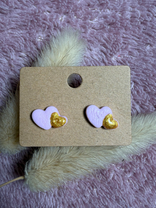Boucles d’oreilles « Duo Love » rose/doré