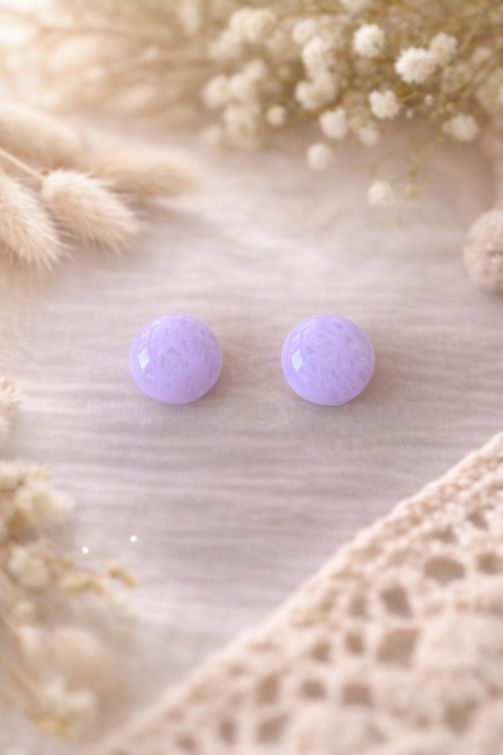 Boucles d’oreilles « Puce » Lilas