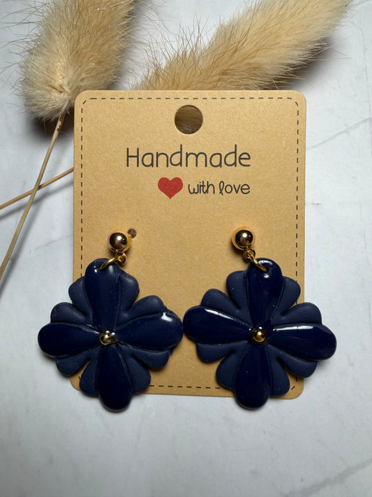 Boucles d’oreilles « Tessa » marine/doré