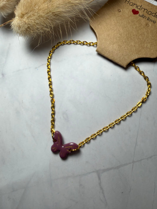Bracelet « Papillon » S, violet/doré