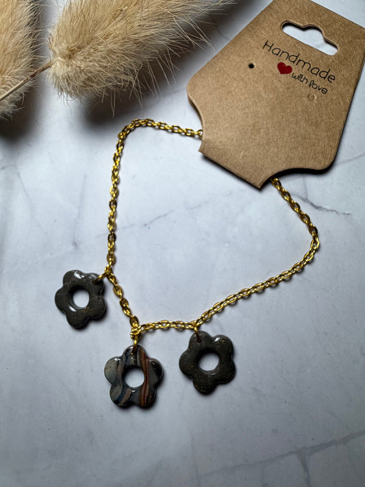 Bracelet « Flora » S, gris/doré