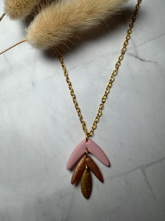 Collier « Boho » rose/doré