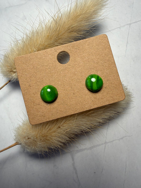 Boucles d’oreilles « Puce » kaki/vert