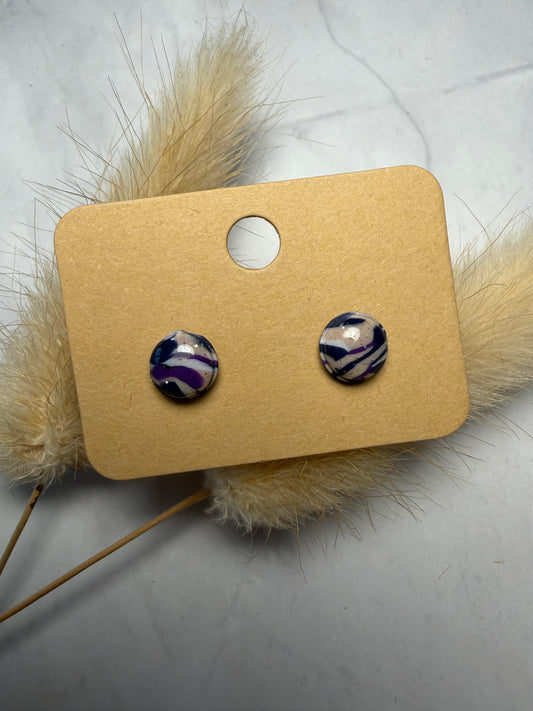 Boucles d’oreilles « Puce » violet/rose