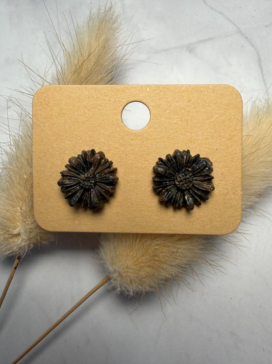 Boucles d’oreilles « Maria » S, marron/doré