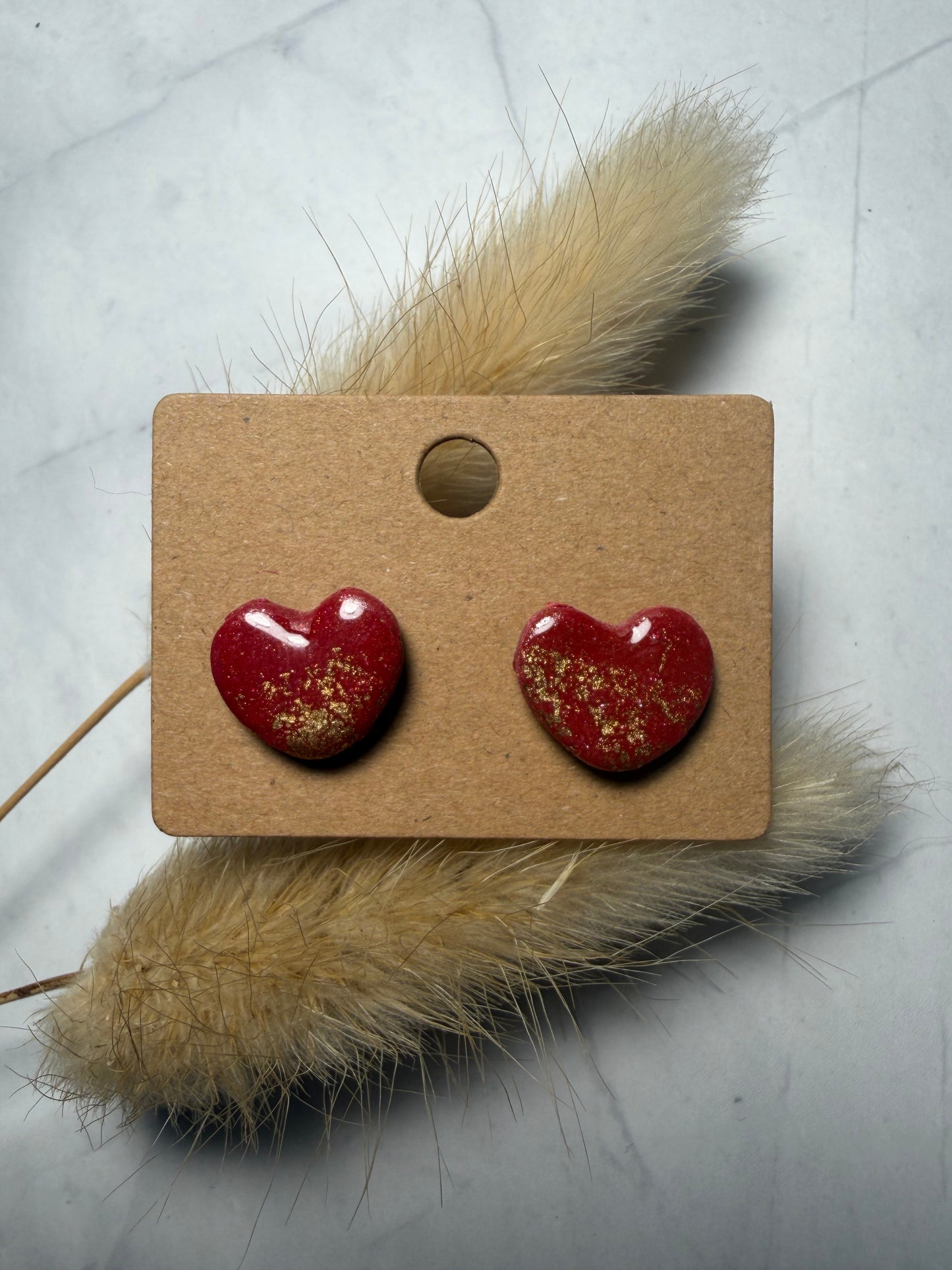 Boucles d’oreilles « Mini Cœur » rouge/doré