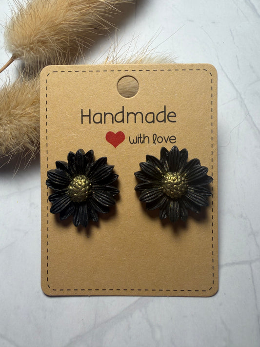 Boucles d’oreilles « Maria » M, noir/doré