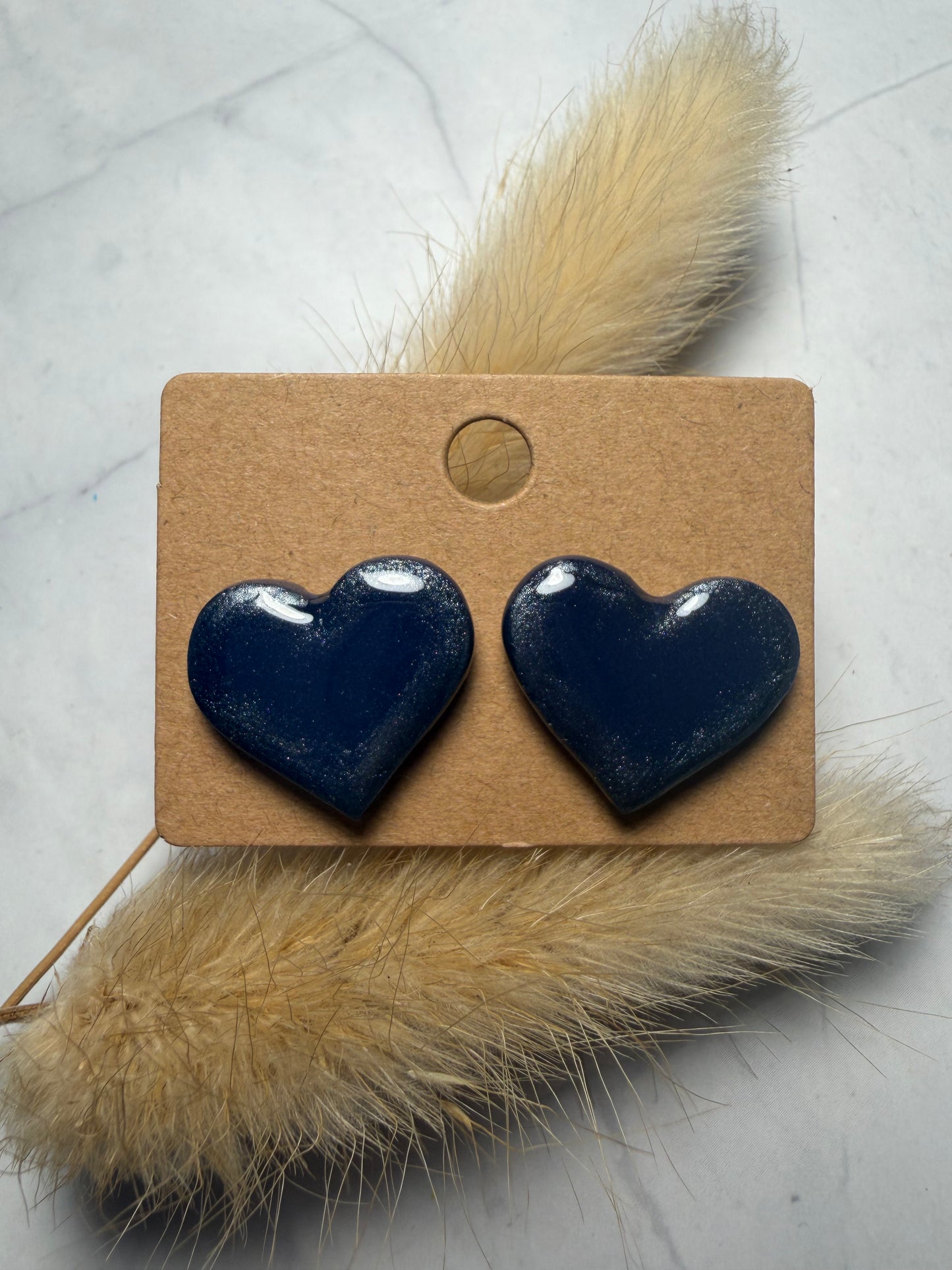 Boucles d’oreilles « Amara » S, marine/argenté