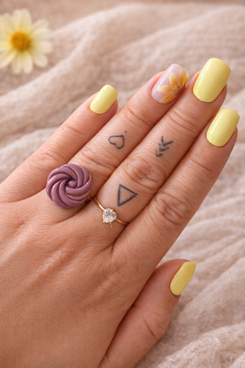 Bague « Aura », mauve/doré