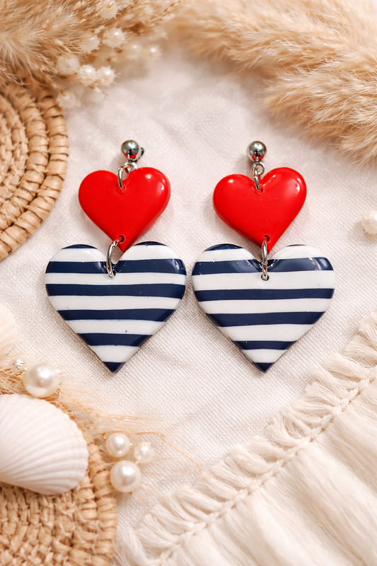 Boucles d’oreilles « Marinière » duo Amara argenté