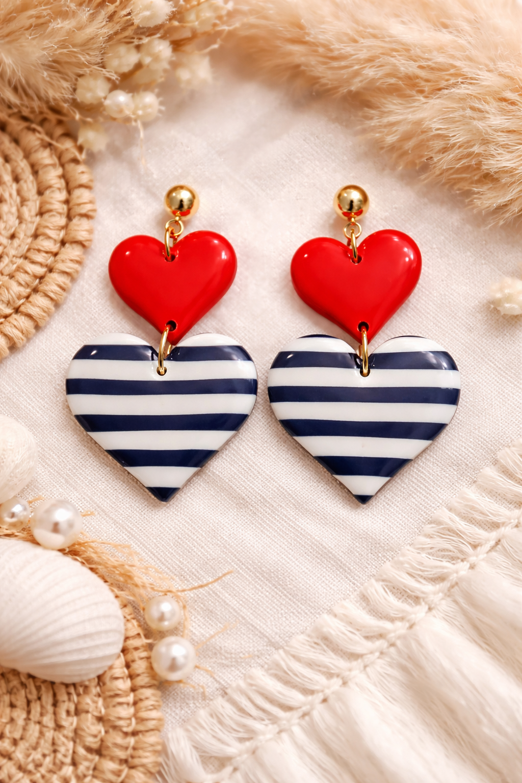 Boucles d’oreilles « Marinière » duo Amara doré