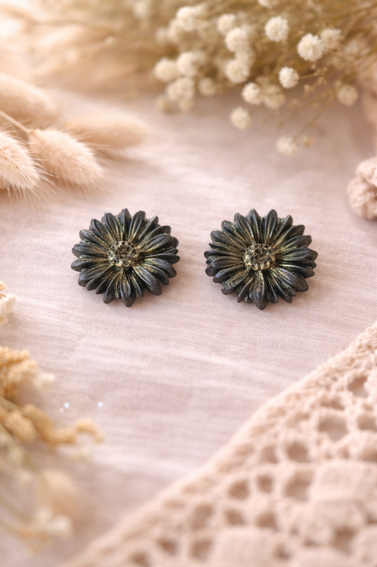 Boucles d’oreilles « Maria » S, noir/doré