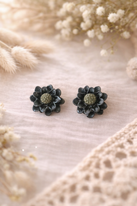 Boucles d’oreilles « Cosmo » noir/doré